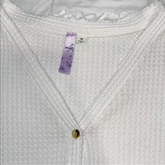 Alya Thermal Top Ivory Waffle Knit Top - Picture 5 of 7